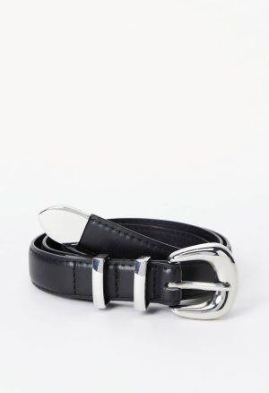 Belt With Metal Buckle And Tip