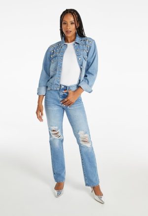 Studded Trucker Denim Jacket