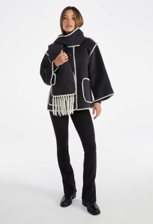 Whip Stitch Scarf Coat