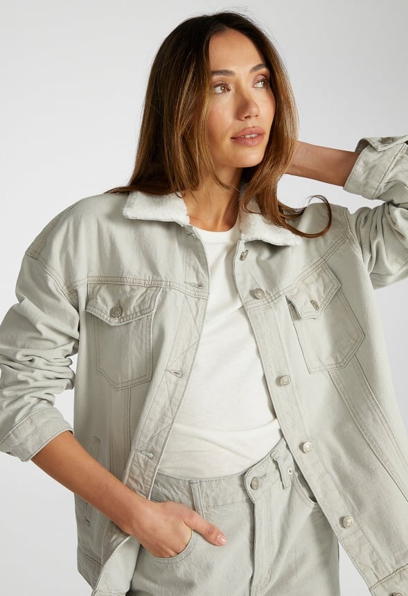 Shearling Oversized Denim Jacket