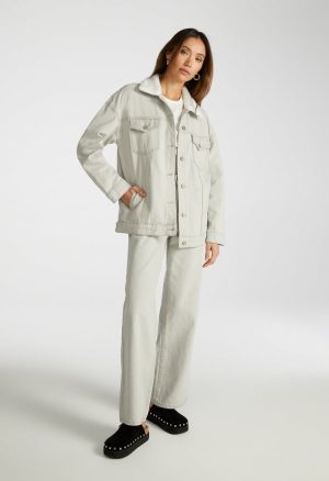 Shearling Oversized Denim Jacket