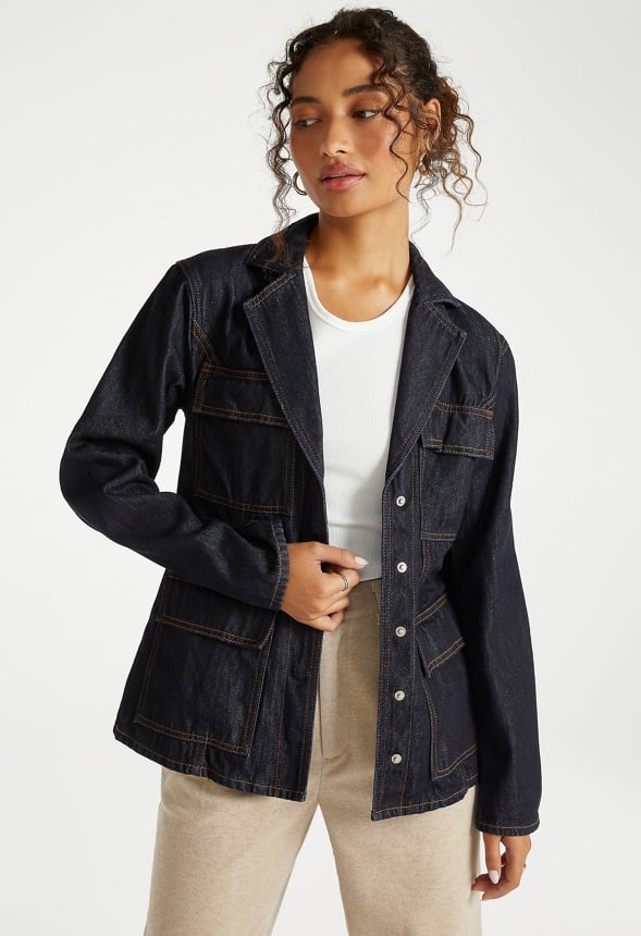 Utility Denim Blazer