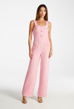 Sleeveless Tweed Jumpsuit