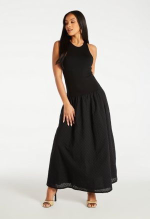 Halter Eyelet Maxi Dress