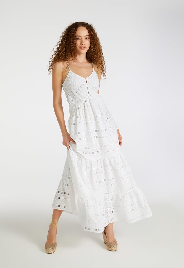 Eyelet Tiered Maxi Dress