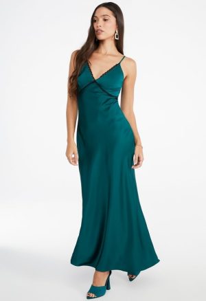 Lace Trim Maxi Slip Dress