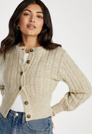 Slim Cable Cardigan