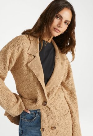 Cable Knit Shawl Cardigan