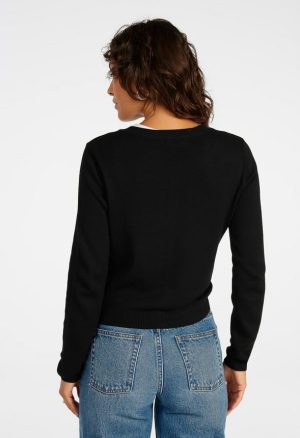 Cropped Fine Knit Cardigan