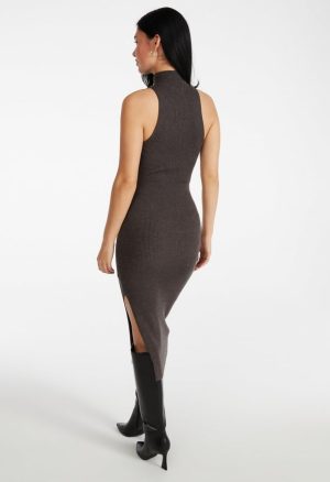 Mock Neck Sweater Midi Dress