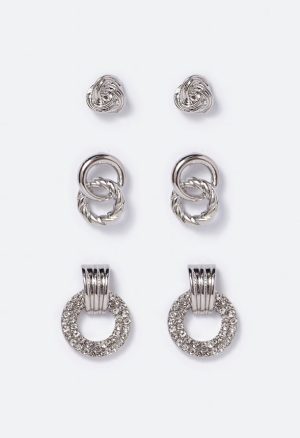 Irene Mixed Linked Ring Stud Set