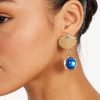 Cai Shell Stud Earrings With Glass Bead Drop
