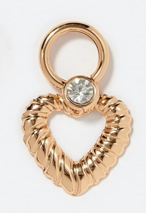 Joy Heart Drop Earrings With Glass Stone