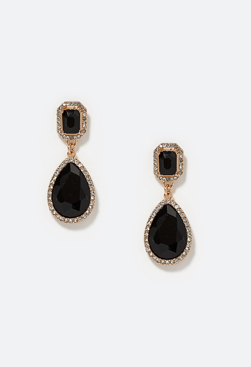 Jules Linked Glass Stone Drop Earrings