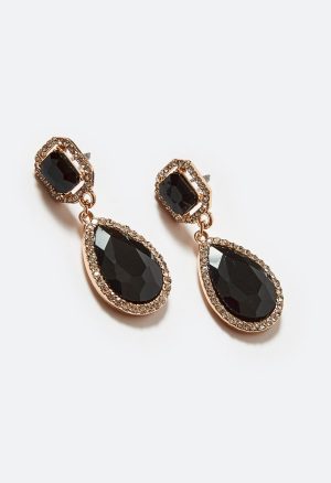 Jules Linked Glass Stone Drop Earrings