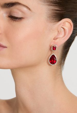 Jules Linked Glass Stone Drop Earrings