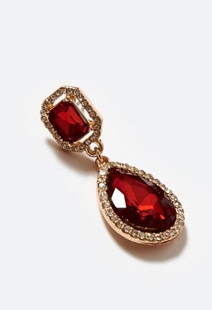 Jules Linked Glass Stone Drop Earrings