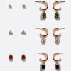 Polly 6 Pair Mixed Jewel Stud And Hoop Earrings
