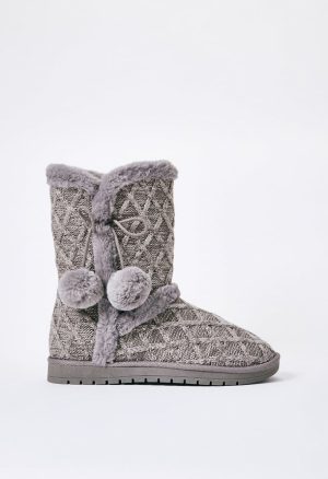 Idina Knit Fuzzie Bootie