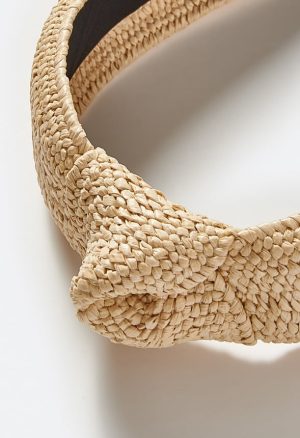 Heidi Woven Raffia Alice Band With Knot