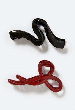 2-Pack Ria Resin Bow Hair Claws