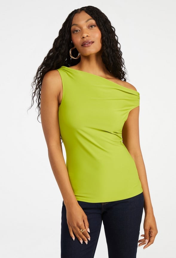 Draped Off Asymmetrical Top
