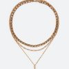 Jodi Stone Set Chain And Taerdrop Layer Necklace