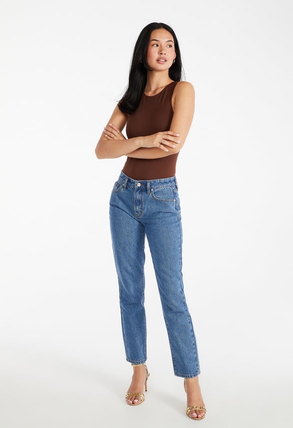 Brook Vintage Mid Rise Ankle Straight Leg Jeans