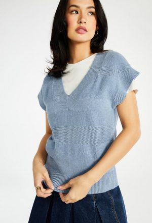 Mixed Stitch Sweater Vest
