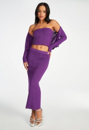 Lurex Rib Bandeau Top