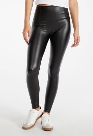 Tummy Tamer Faux Leather Ankle Legging