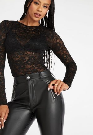 Moto Faux Leather Skinny Leggings