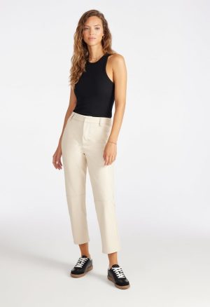 Straight Crop Leather Trousers