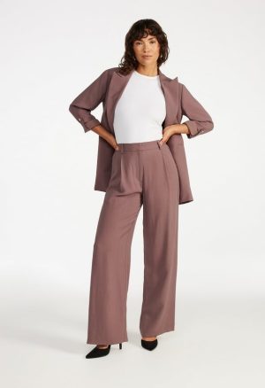 Tailored Wide Leg Pleat Front Trousers