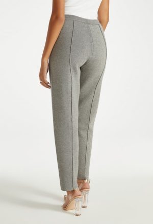 Knit High Rise Pintuck Trousers