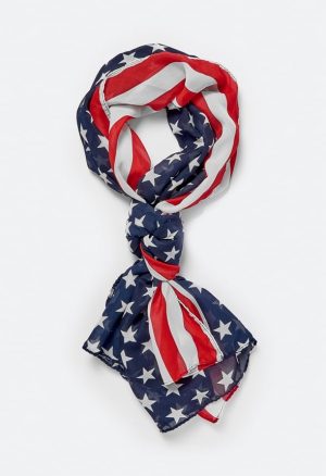 Hira 4th Of July Long Woven Fabric Scarf