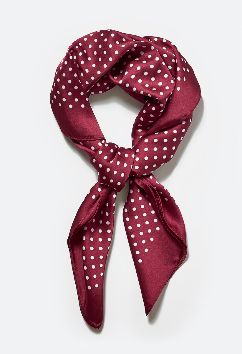 Dolly Polka Dot Silk Like Square Scarf