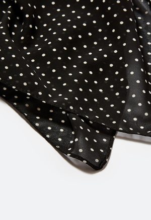 Dotty Long Woven Pola Dot Print Rectangle Scarf
