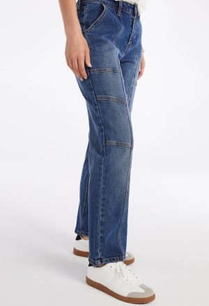 Avery Seamed Cargo Straight Leg Jeans