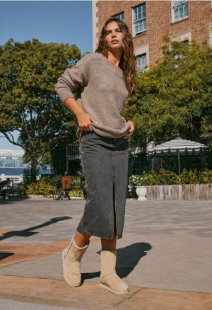 Evan Denim Midi Skirt