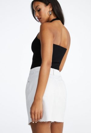 Tess Shirttail Hem Denim Mini Skirt