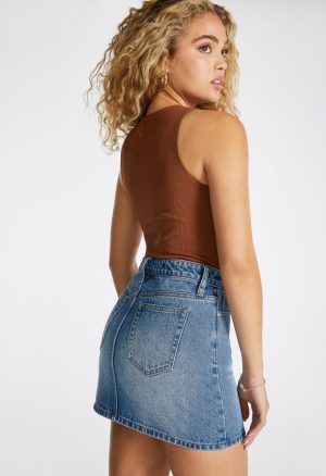 A-Line Mini Denim Skirt