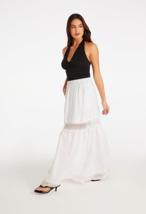 Cotton Voile Tiered Maxi Skirt
