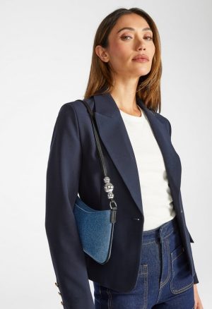 Sculptural Shoulder Bag With Beads