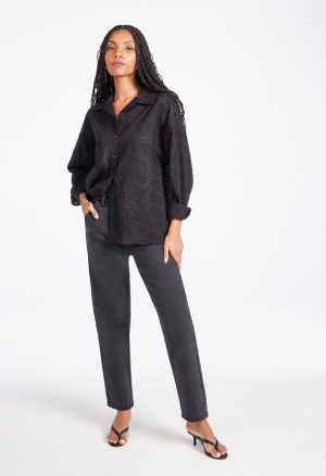 Eyelet Button Down Shirt