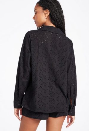 Eyelet Button Down Shirt
