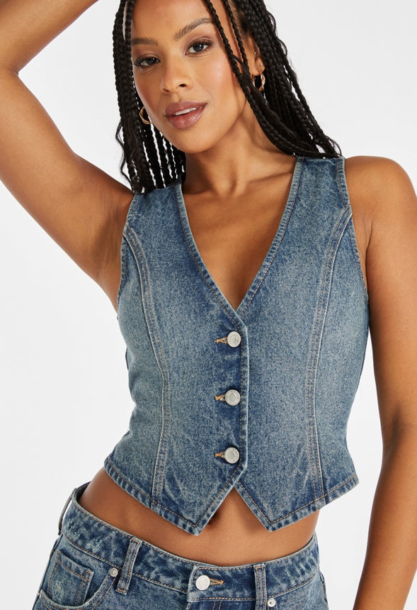 Tailored Denim Vest