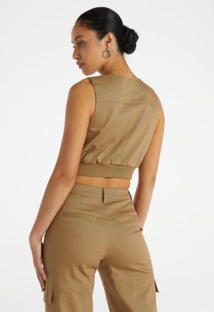Utility Cropped Cargo Vest