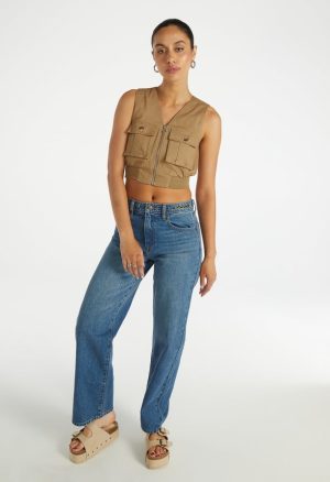 Utility Cropped Cargo Vest