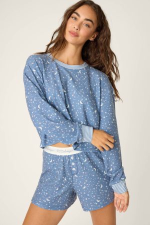 Boyfriend Boxer Moon & Stars PJ Short Set